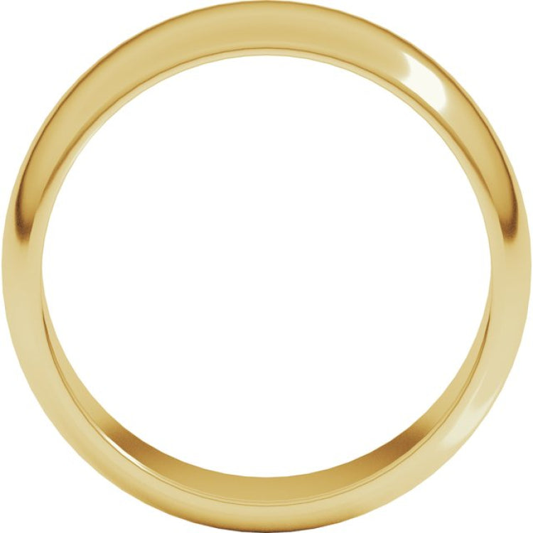 10K Yellow Gold 7 mm Half Round Band Size 7.5