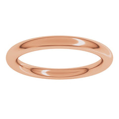 14K Rose Gold 2.5 mm Comfort-Fit Full Round Band Size 10