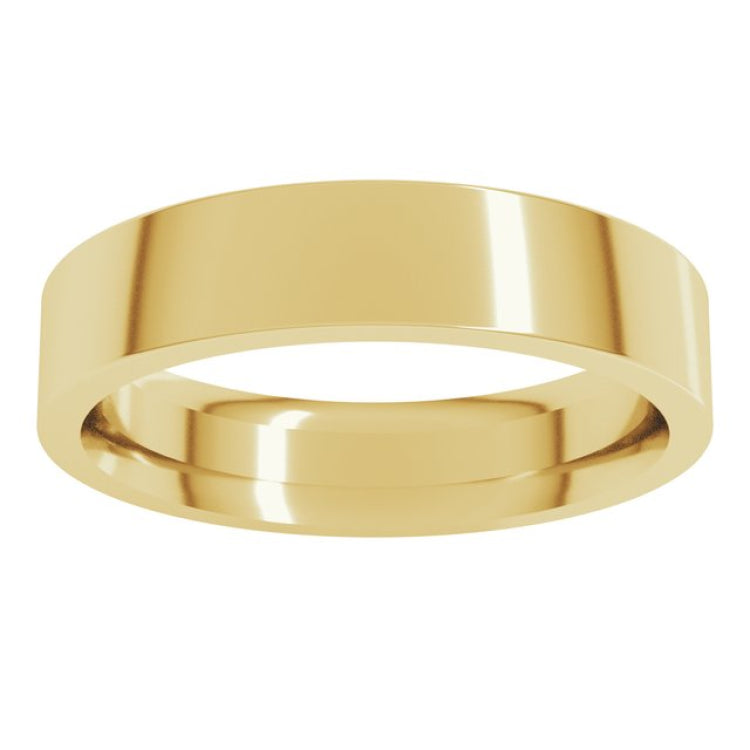14K Yellow Gold 4.5 mm Comfort-Fit Flat Band Size 10
