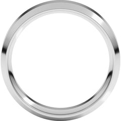 Sterling Silver 6 mm Beveled-Edge Comfort-Fit Flat Band Size 10