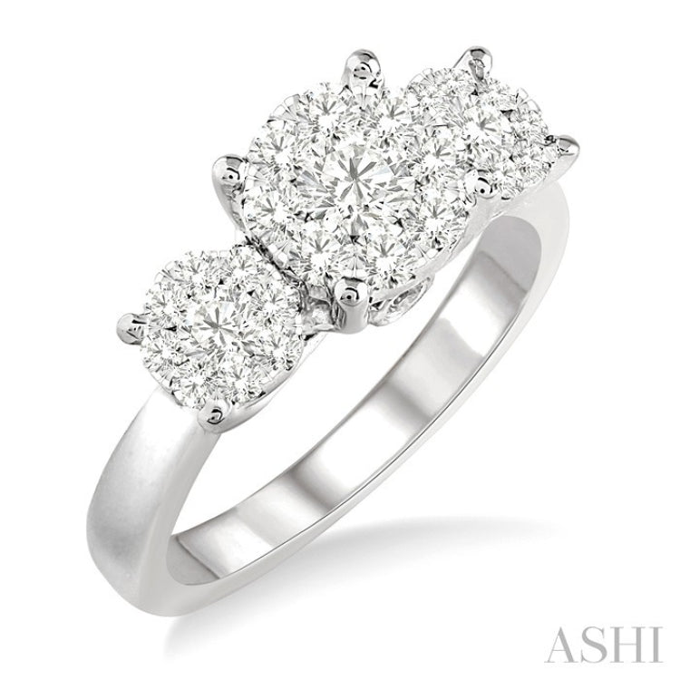 1/2 Ctw Lovebright Round Cut Diamond Ring in 14K White Gold
