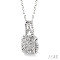 1/20 Ctw Round Cut Diamond Pendant in Sterling Silver with Chain