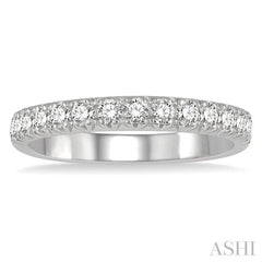 1/2 Ctw 15Stones Round Cut Diamond Wedding Band in 14K White Gold