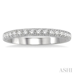 1/3 Ctw 15Stones Round Cut Diamond Wedding Band in 14K White Gold