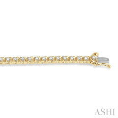 2 Ctw Round Cut Diamond Tennis Tulip Bracelet in 14K Yellow Gold
