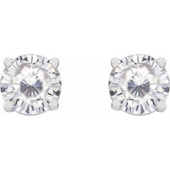 Sterling Silver 5 mm Stuller Lab-Grown Moissanite Earrings