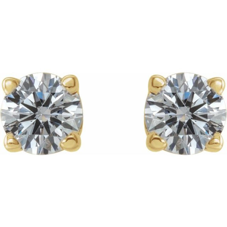 14K Yellow Gold 1/4 CTW Natural White Diamond Earrings