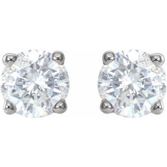 Platinum 3/4 CTW Natural White Diamond Earrings
