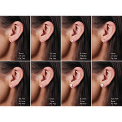 14K White Gold 5 mm Natural Black Onyx Earrings