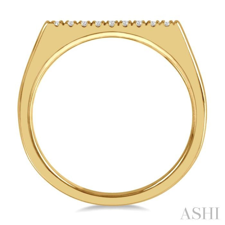 1/20 Ctw Bar Top Round Cut Diamond Stackable Petite Ring in 10K Yellow Gold
