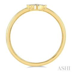 1/10 Ctw Hamsa Round Cut Diamond Fashion Petite Ring in 10K Yellow Gold