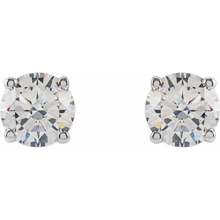 14K White Gold 3/4 CTW Lab-Grown White Diamond Earrings