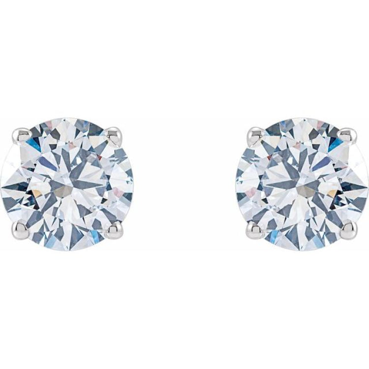 14K White Gold 1 1/4 CTW Lab-Grown White Diamond Earrings