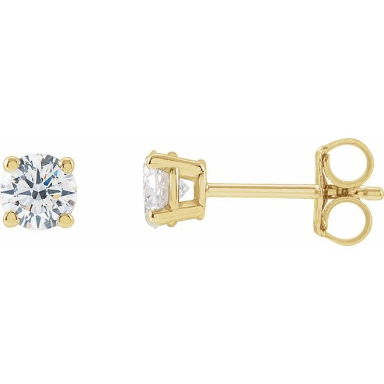 14K Yellow Gold 1/2 CTW Lab-Grown White Diamond Earrings