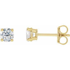 14K Yellow Gold 1/2 CTW Lab-Grown White Diamond Earrings