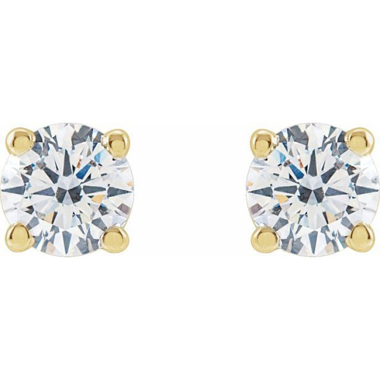 14K Yellow Gold 1/2 CTW Lab-Grown White Diamond Earrings
