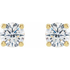 14K Yellow Gold 1/2 CTW Lab-Grown White Diamond Earrings
