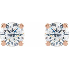 14K Rose Gold 3/4 CTW Lab-Grown White Diamond Earrings
