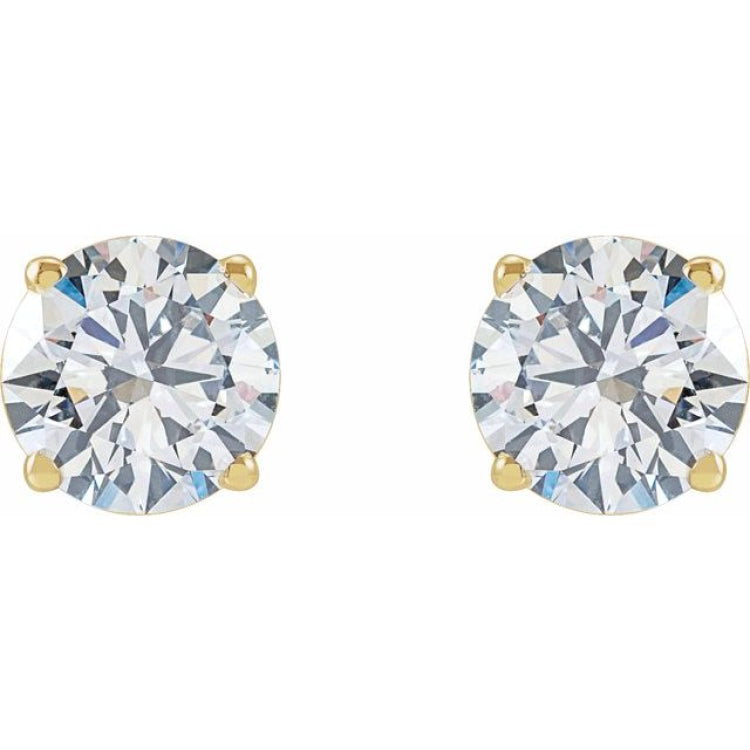 14K Yellow Gold 1 1/2 CTW Lab-Grown White Diamond Earrings