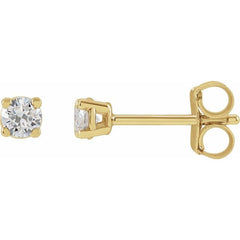 14K Yellow Gold 1/5 CTW Lab-Grown White Diamond Earrings