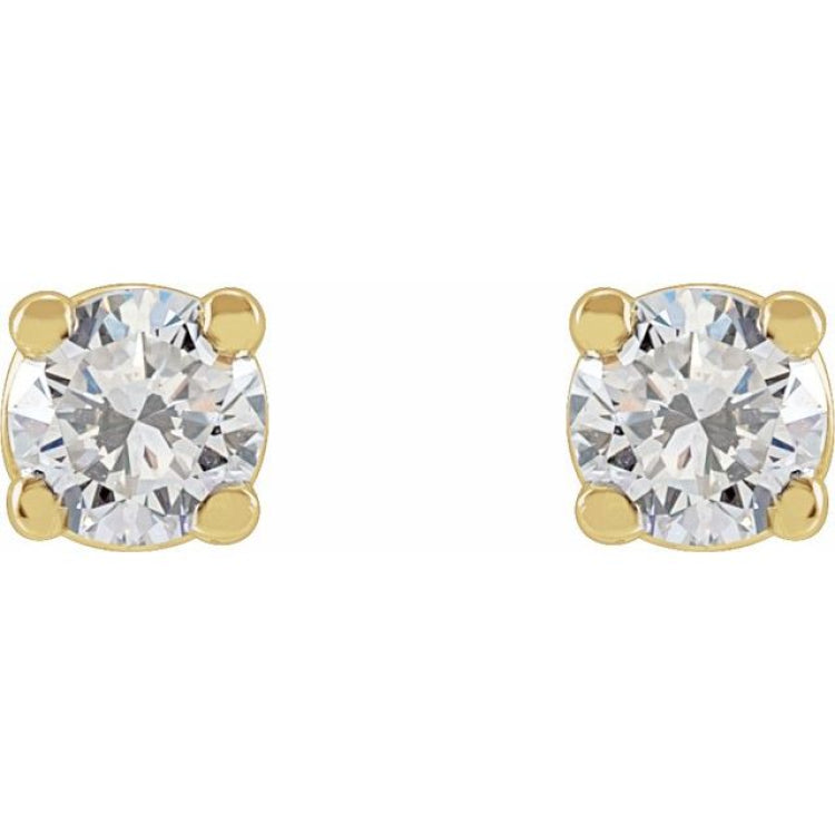 14K Yellow Gold 1/4 CTW Lab-Grown White Diamond Earrings