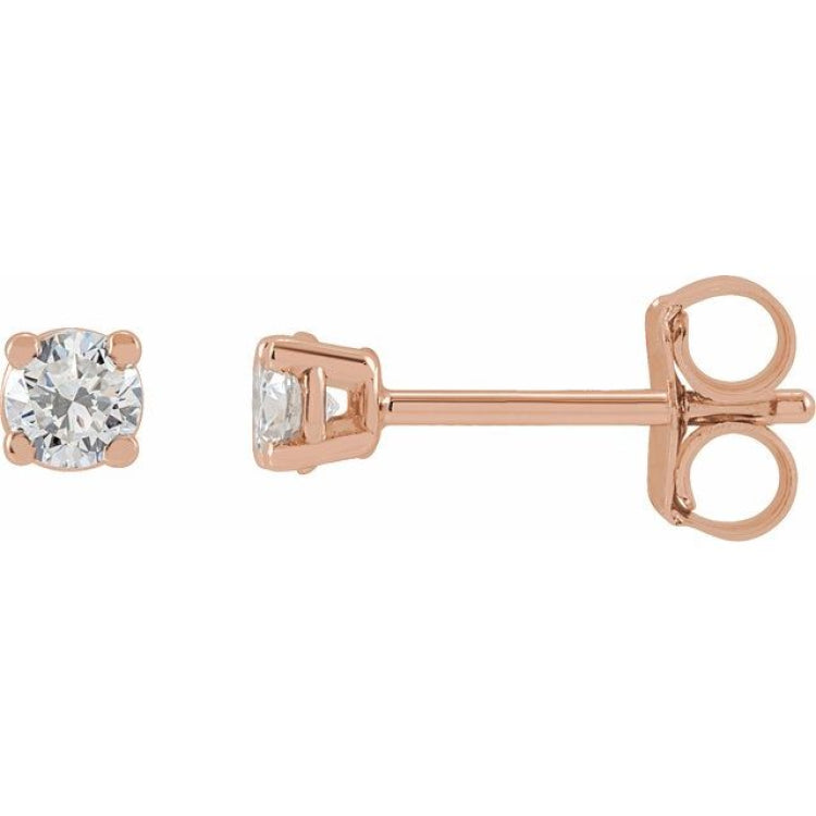 14K Rose Gold 1/4 CTW Lab-Grown White Diamond Earrings