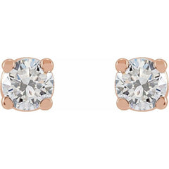 14K Rose Gold 1/8 CTW Lab-Grown White Diamond Earrings