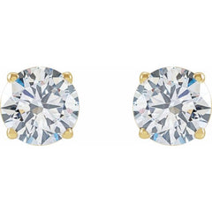 14K Yellow Gold 2 1/2 CTW Lab-Grown White Diamond Earrings