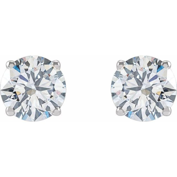 14K White Gold 2 1/2 CTW Lab-Grown White Diamond Earrings