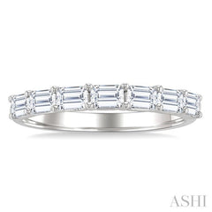 1 Ctw East-West Emerald Cut Diamond Fashion Band in 14K White Gold