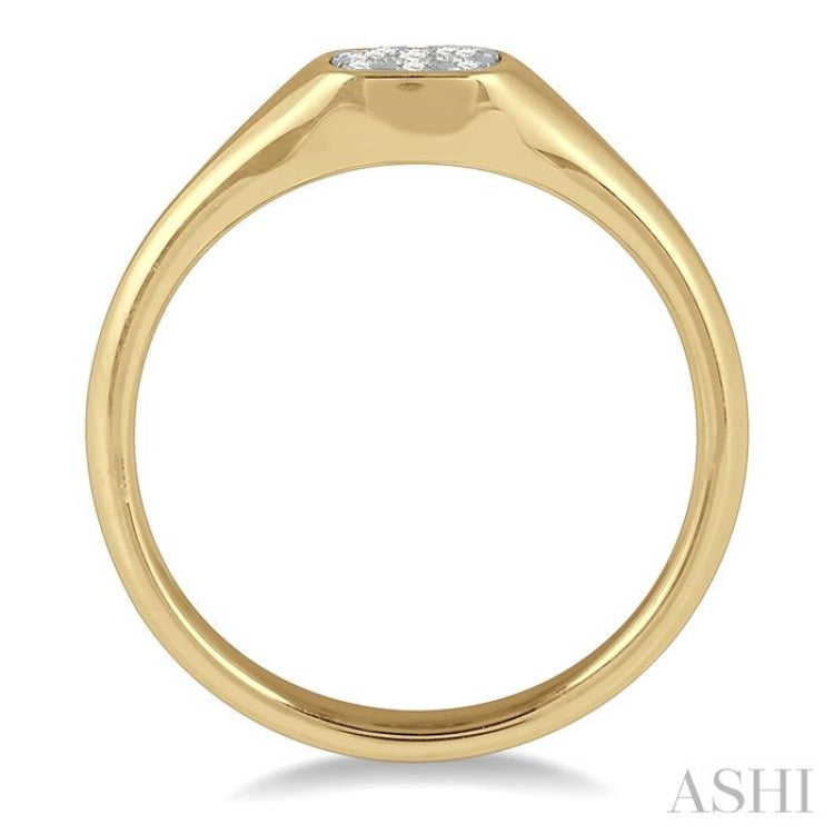1/6 Ctw Cushion Shape Lovebright Diamond Ring in 14K Yellow and White Gold