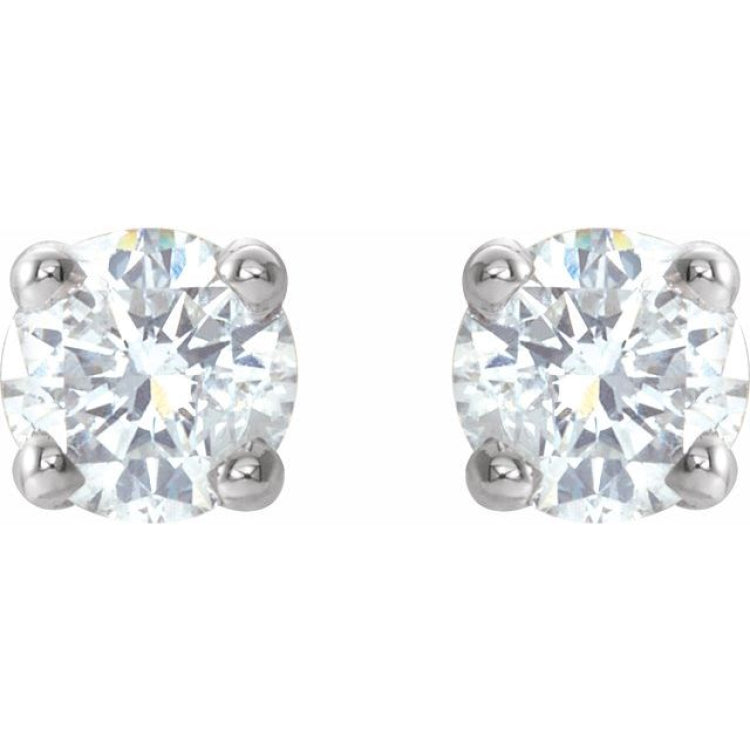 Sterling Silver 1/6 CTW Natural White Diamond Earrings