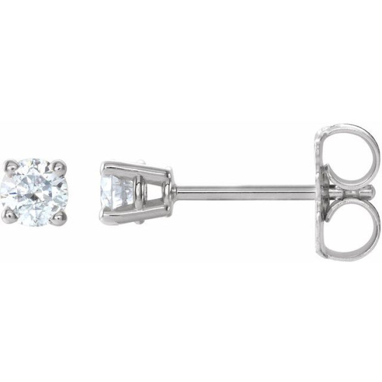 14K White Gold 3/8 CTW Natural White Diamond Earrings