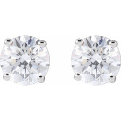 14K White Gold 4 CTW Lab-Grown White Diamond Earrings