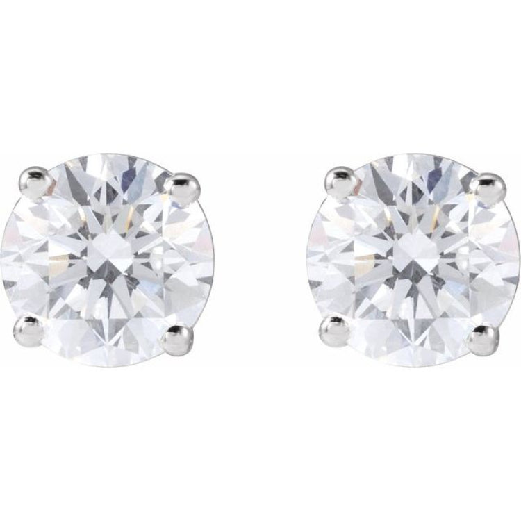14K White Gold 4 CTW Lab-Grown White Diamond Earrings