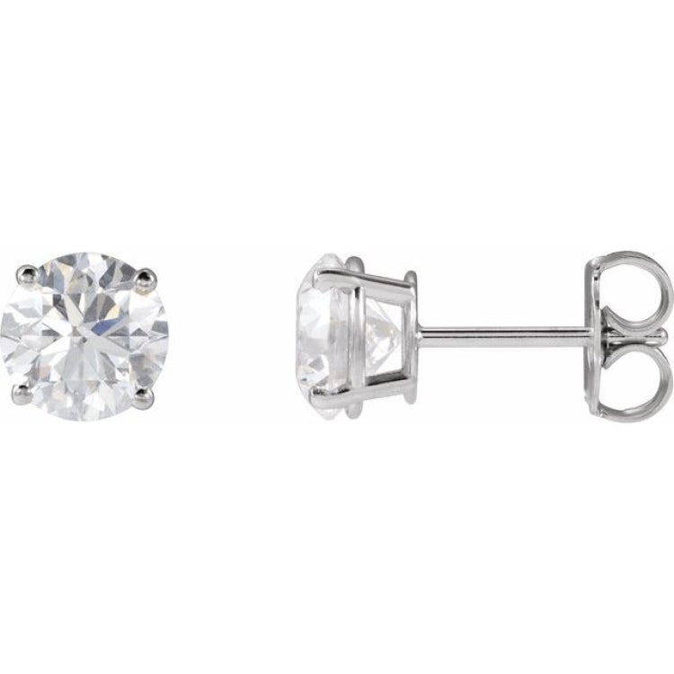 14K Yellow Gold 7 mm Natural Swiss Blue Topaz Earrings