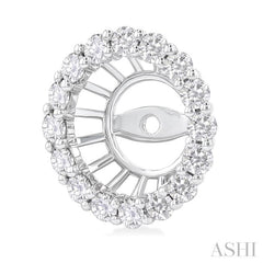 5/8 Ctw Round Cut Diamond 6MM Round Earrings Jacket in 14K White Gold