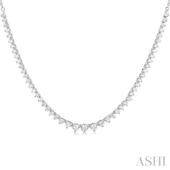 1 3/4 Ctw Halfway Graduated Round Cut Diamond Riviera Necklace in 14K White Gold